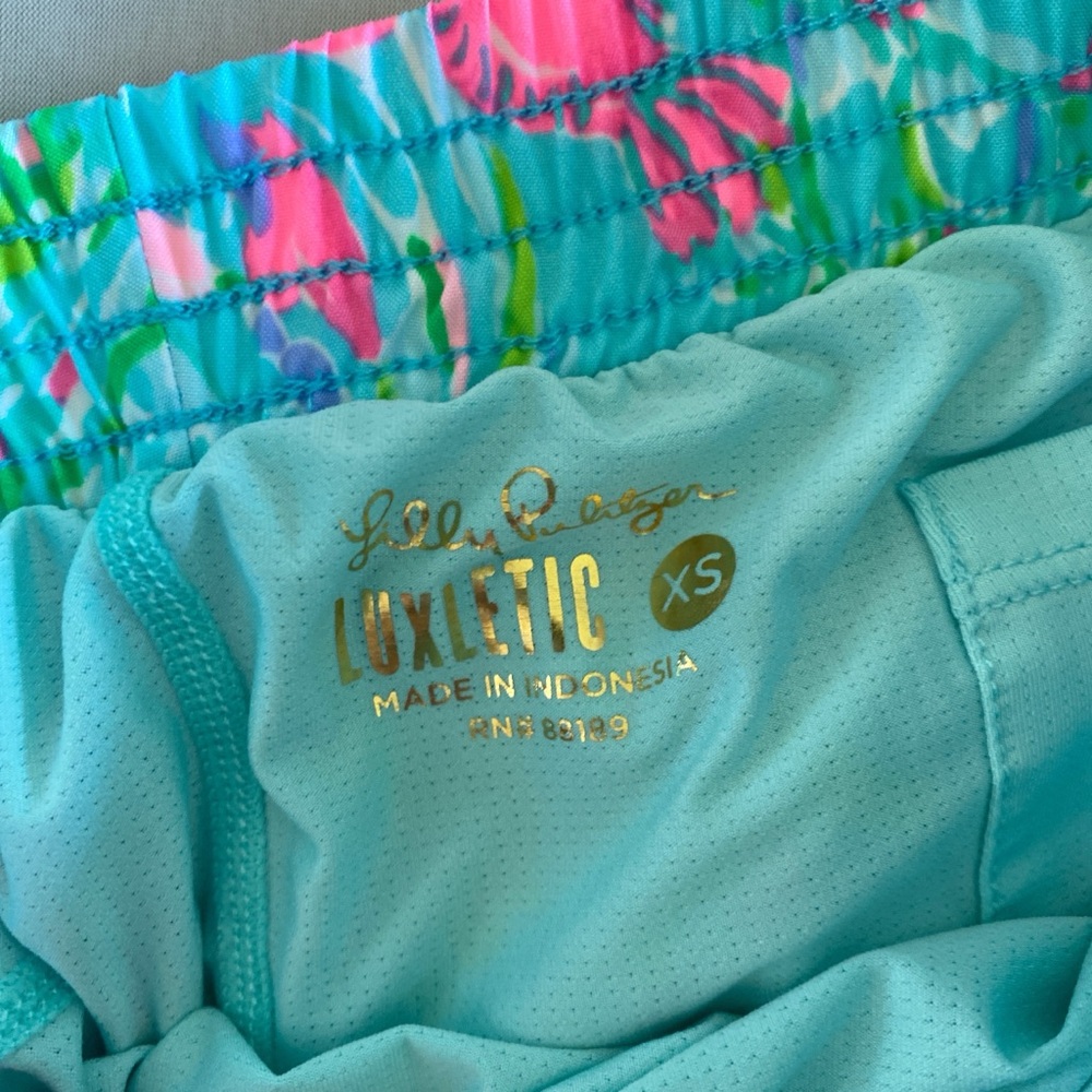 Lilly Pulitzer Luxletic Floral Shorts - Blue and Pink